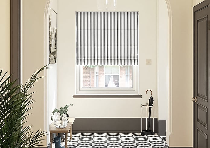 Lace Stripes, Jet - Motorised Roman Blind - Image 3